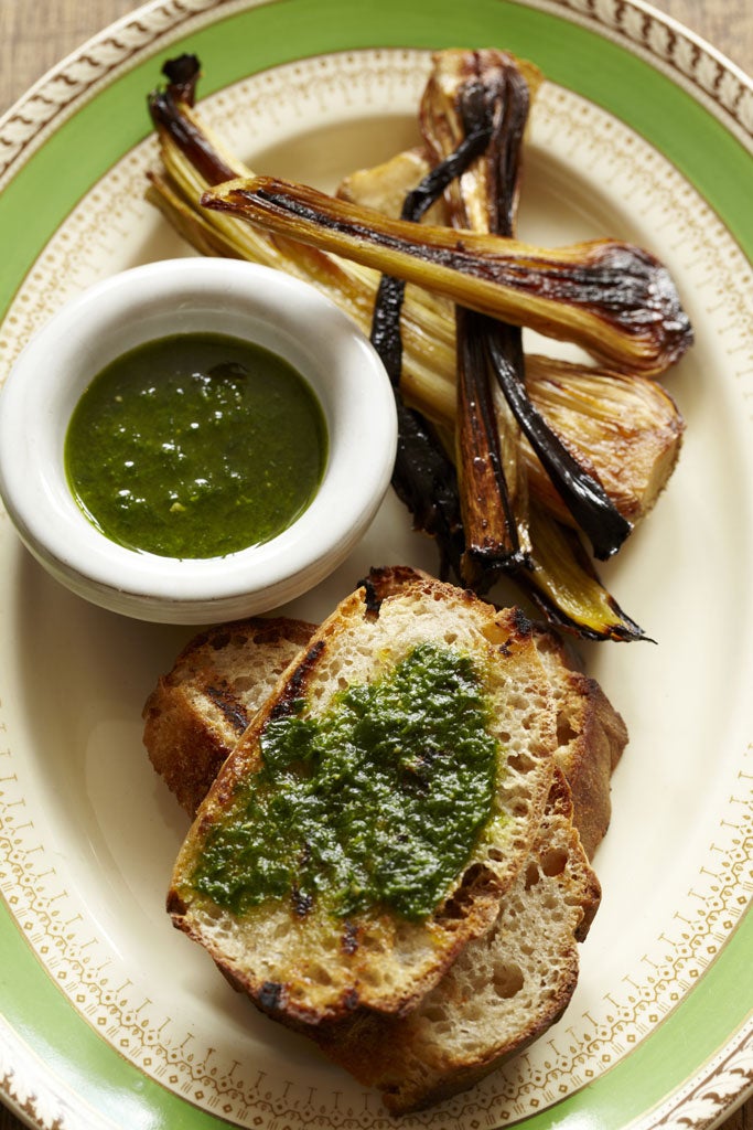 New season garlic duo toasts