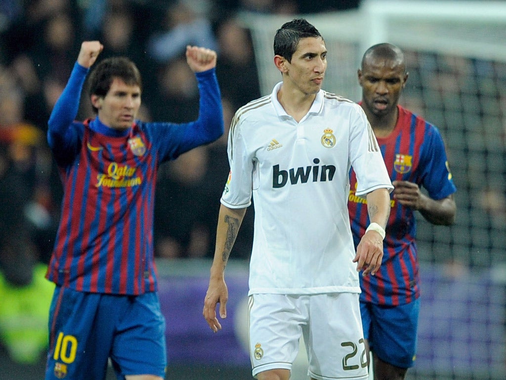 Leo Messi enjoys el clasico victory over Real in December