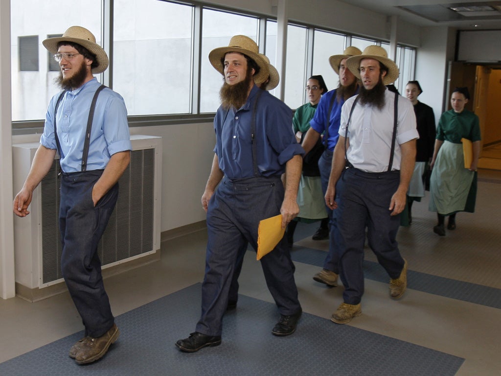 Members of the Amish community