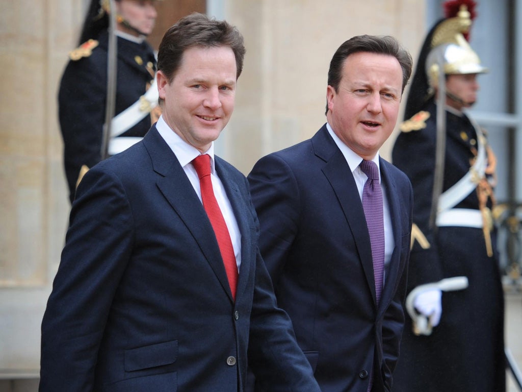 David Cameron on working with Nick Clegg in the Coalition Government: 'I didn't expect to end up with a Liberal Democrat, but there we are. You have to make it work.'