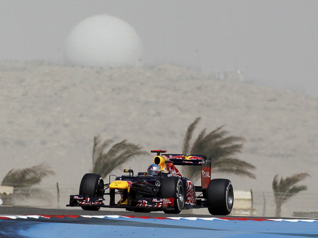 Sebastian Vettel shrugs off his poor form for Red Bull so far this season to drive like the champion he is