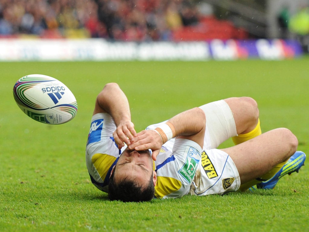 When Clermont Auvergne's scrumhalf Morgan Parra collapses in a Hollywood-audition heap (pictured), it whiffs of a hint of Didier Drogba