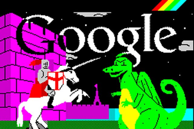 On 24 April Google marked St George’s Day and the 30th anniversary of the release of the ZX Spectrum home computer by adorning its home page with an 8-bit style graphic of St George slaying a dragon.