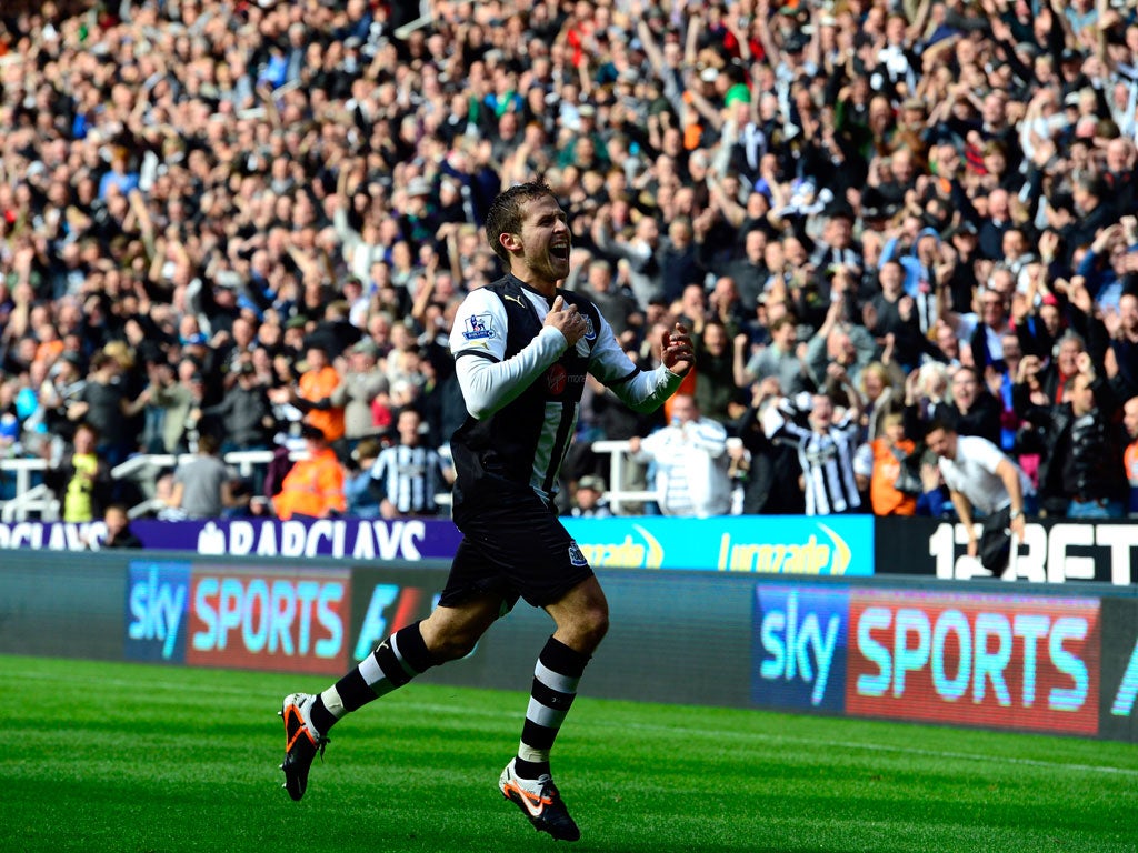 Newcastle 3-0 Stoke Yohan Cabaye celebrates after scoring as Newcastle recorded a comfortable win over Stoke. The Frenchman produced a man of the match performance, scoring twice and providing the assist for Papiss Cissé’s goal, as his side’s