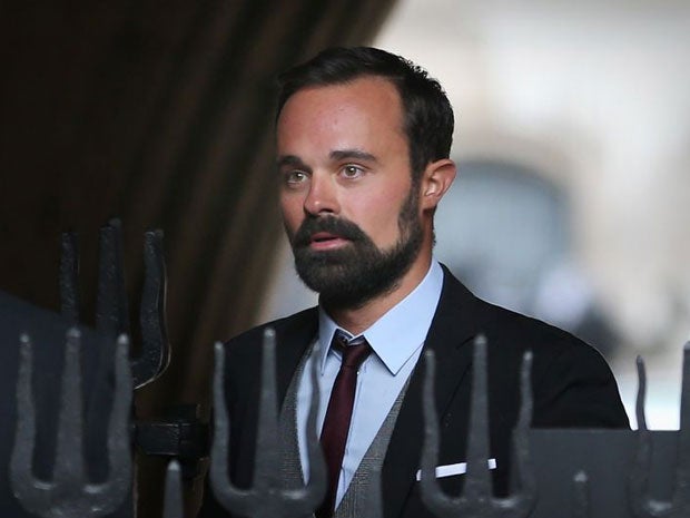 Evgeny Lebedev arrives at the High Court today
