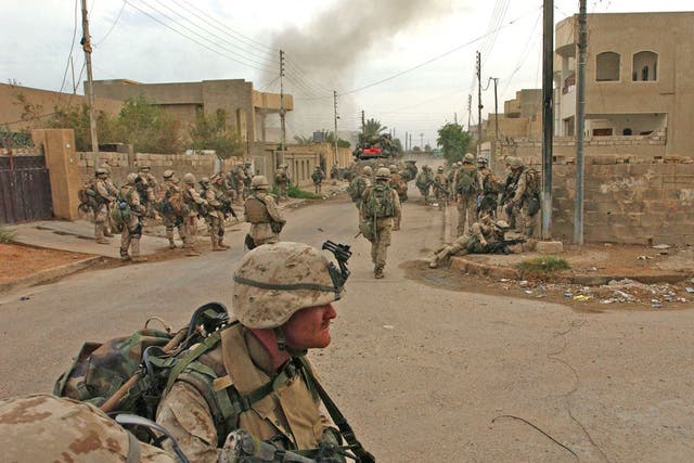 US Marines during the ground offensive in Fallujah in November 2004