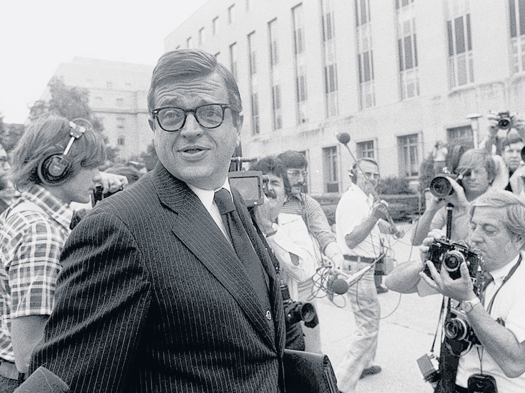 Colson arrives at a Washington courthouse in 1974 to be sentenced for obstruction of justice