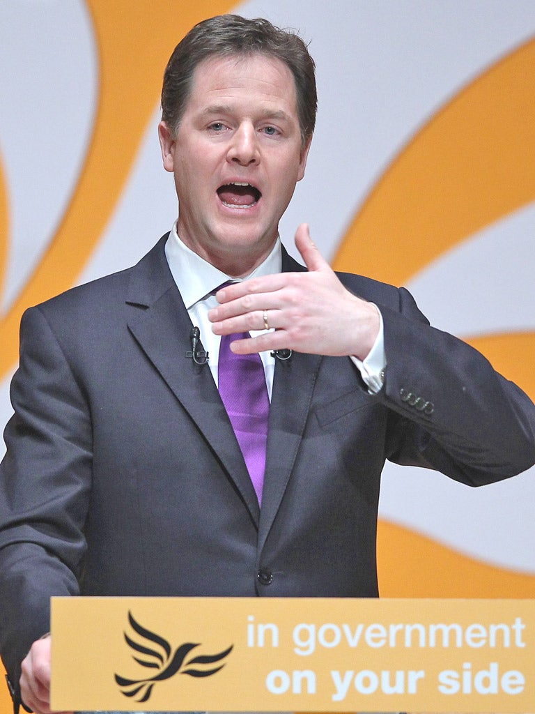 Liberal Democrat leader Nick Clegg