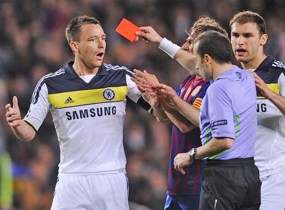 John Terry cannot believe he has been sent off - but he had to go