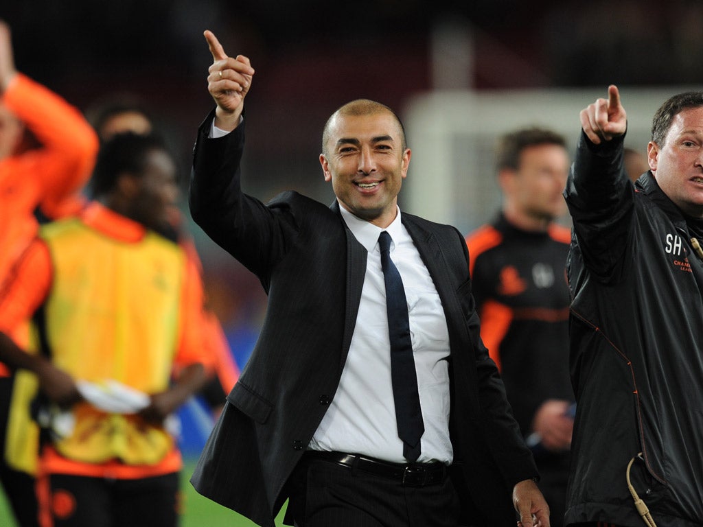 Chelsea coach Roberto Di Matteo celebrates the victory