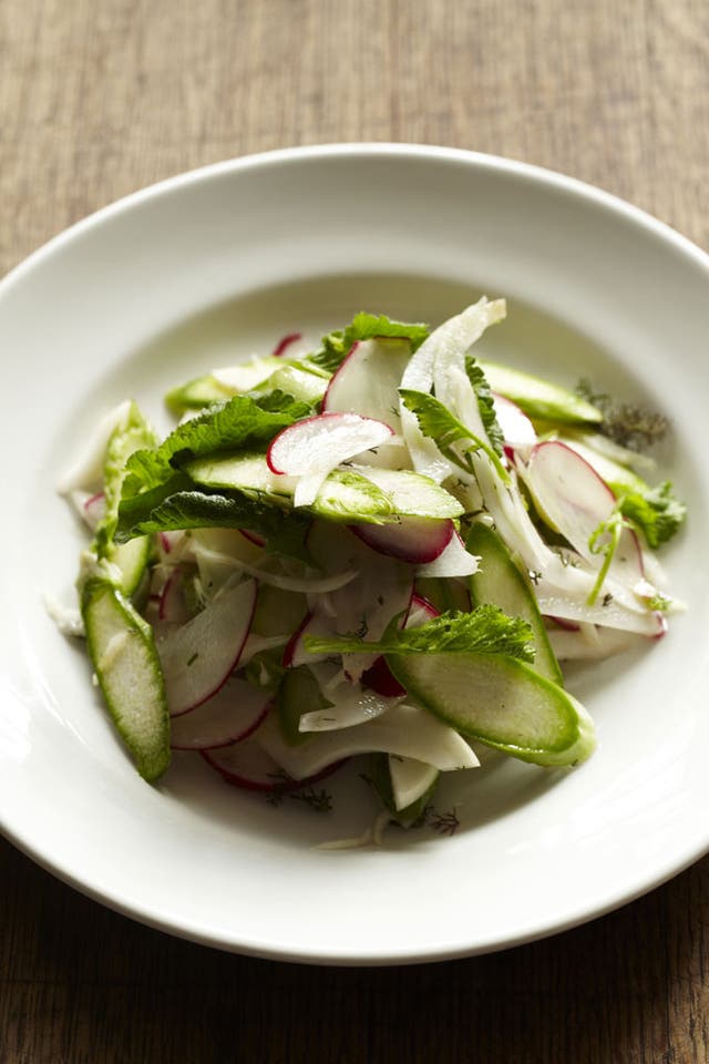 Asparagus, radish and fennel salad