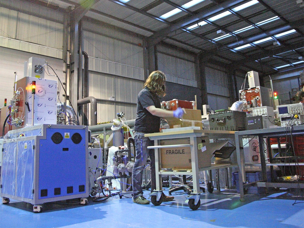 Dry run: waterproofing machinery in action at P2i's building near Oxford