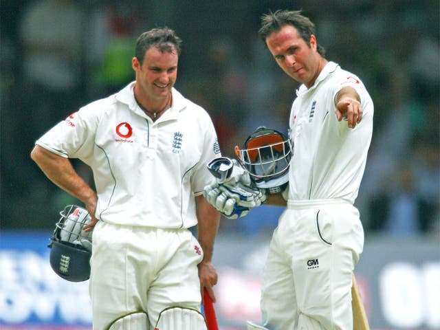 Michael Vaughan (right) says he woke up one morning and knew it was all over - but he doesn't believe that time has come yet for Strauss