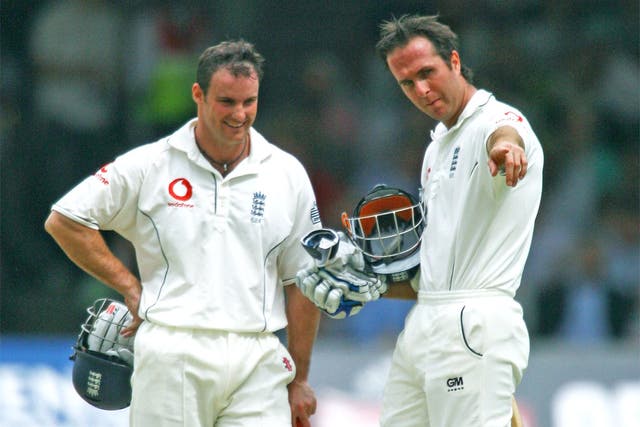 Michael Vaughan (right) says he woke up one morning and knew it was all over - but he doesn't believe that time has come yet for Strauss