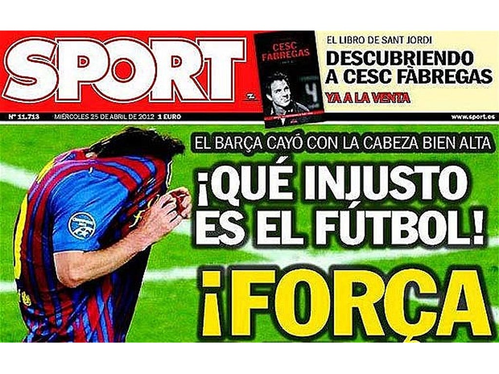 The front page of SPORT. The headline says, 'How unfair is football?'