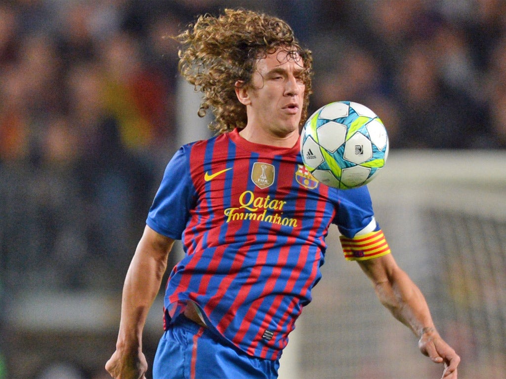 Carles Puyol was thrust forward late on but by then it was too late