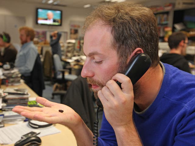 Writer Simon Usborne takes time out at his desk to savour a single raisin