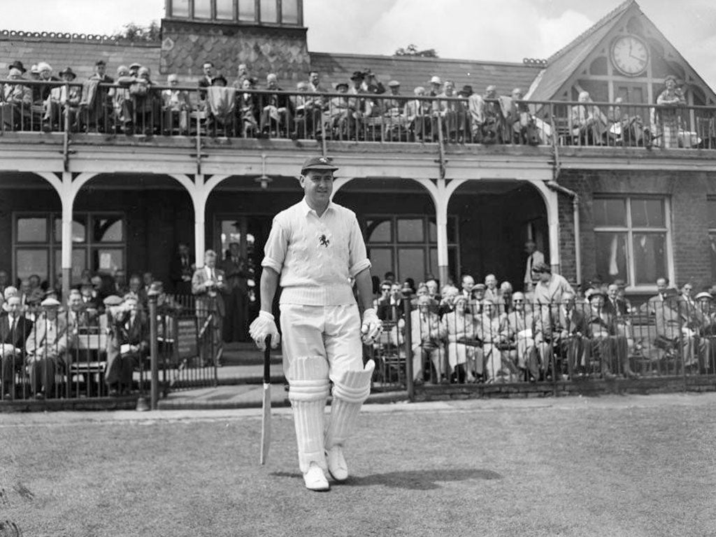 Colin Cowdrey walks out to bat for Kent at Blackheath back in 1955