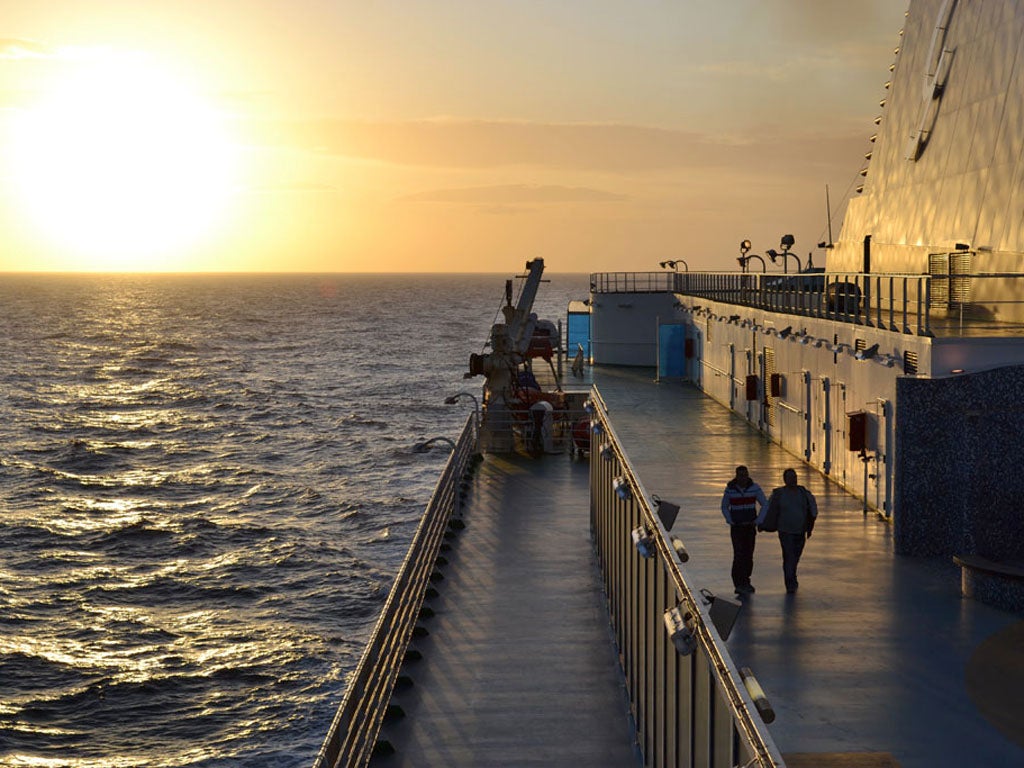 Shipping route: The ferry en route from Spain to Italy