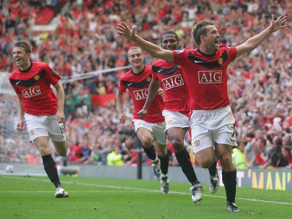 Manchester United 4 Manchester City 3 September 2009 Huge investment in the blue half of Manchester meant that when the sides met at Old Trafford at the start of the 2009/10 season the two teams were on a more equal footing than th