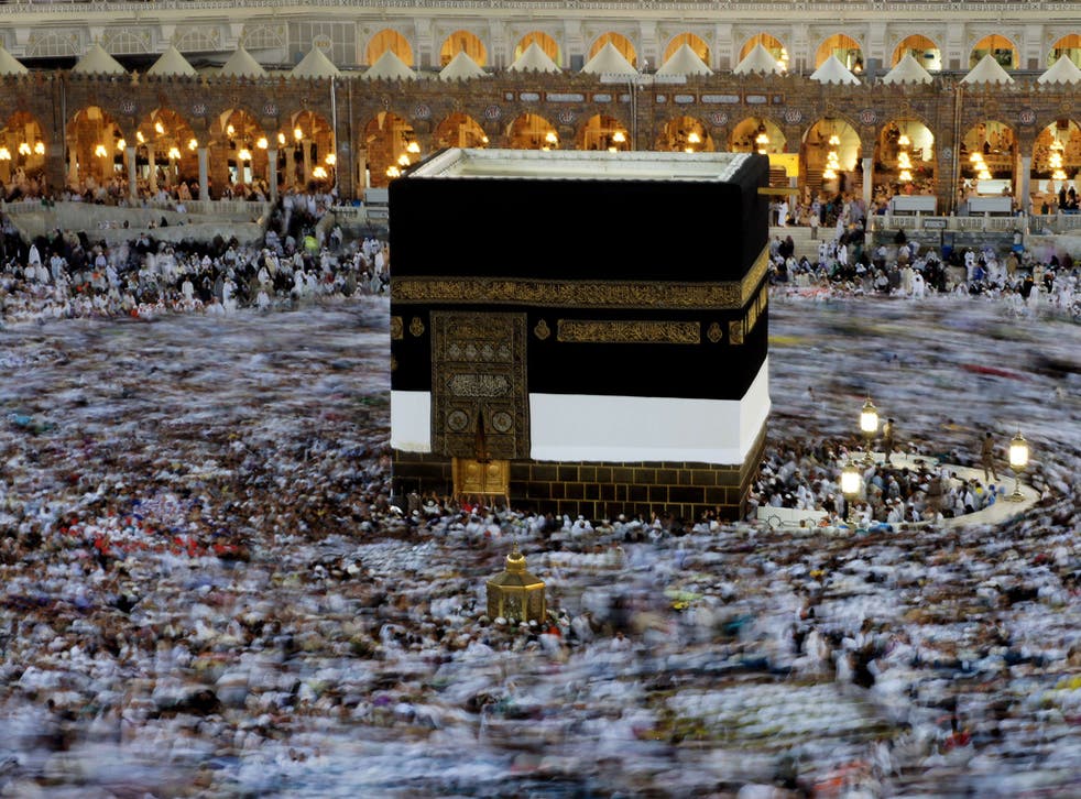 Muslims performing one of the five pillars of Islam, the pilgrimage to Mecca