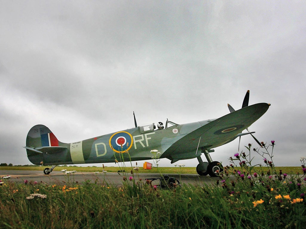 A Spitfire on the runway at Biggin Hill in Kent. The Government wants to bring back 20 fighters from Burma