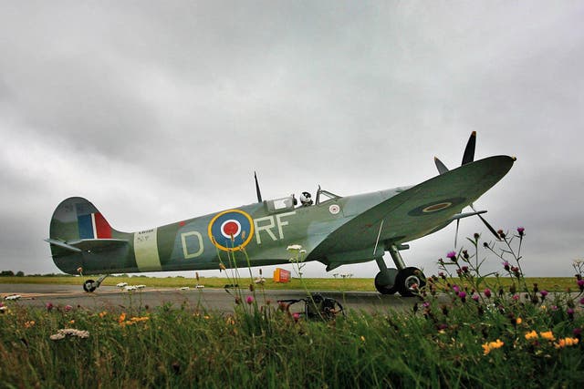 A Spitfire on the runway at Biggin Hill in Kent. The Government wants to bring back 20 fighters from Burma