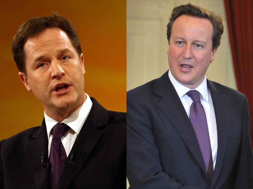 Deputy Prime Minister Nick Clegg contradicted David Cameron on cosying up to Murdoch