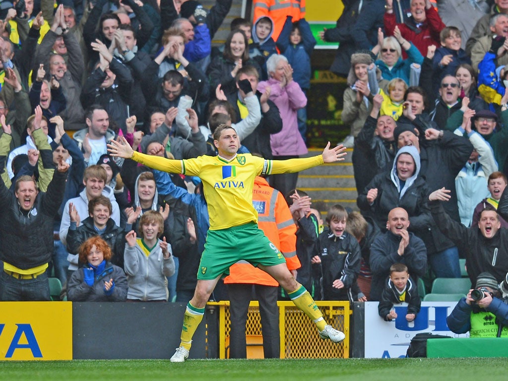 Yellow fever: Norwich City’s Grant Holt is my player of the season, and his manager Paul Lambert (below) is the top boss