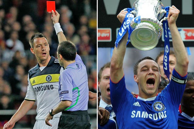 Lift for Terry: Despite a Champions’ League red card, Chelsea’s captain can resume cup-raising duties if the final is won