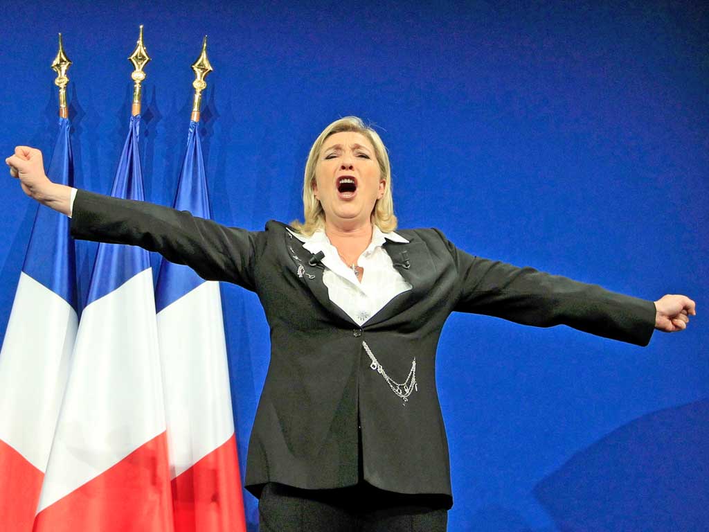 Marine Le Pen celebrates her success