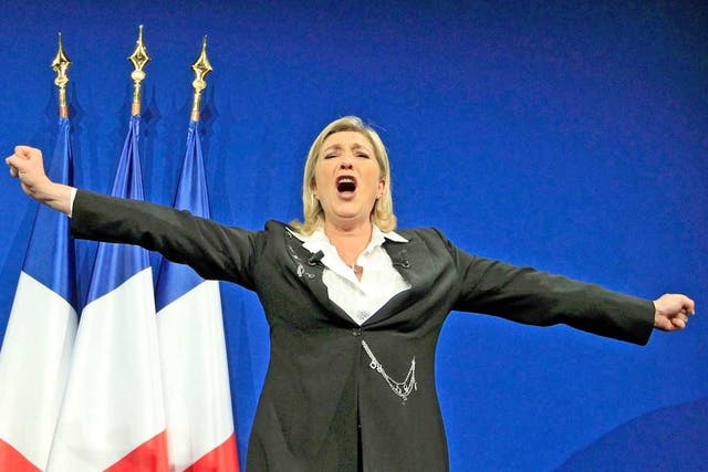 Marine Le Pen celebrates her success