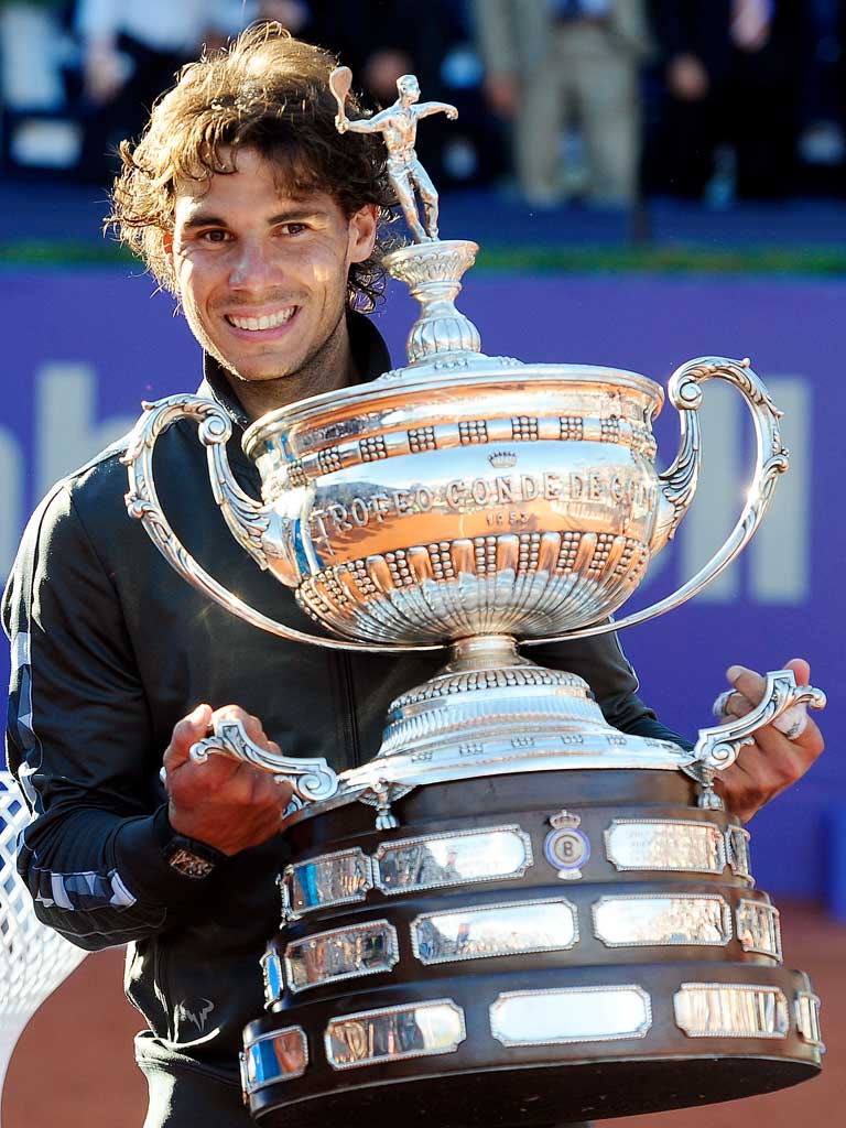 Rafael Nadal needed his strong wrists to lift the huge Barcelona Open trophy