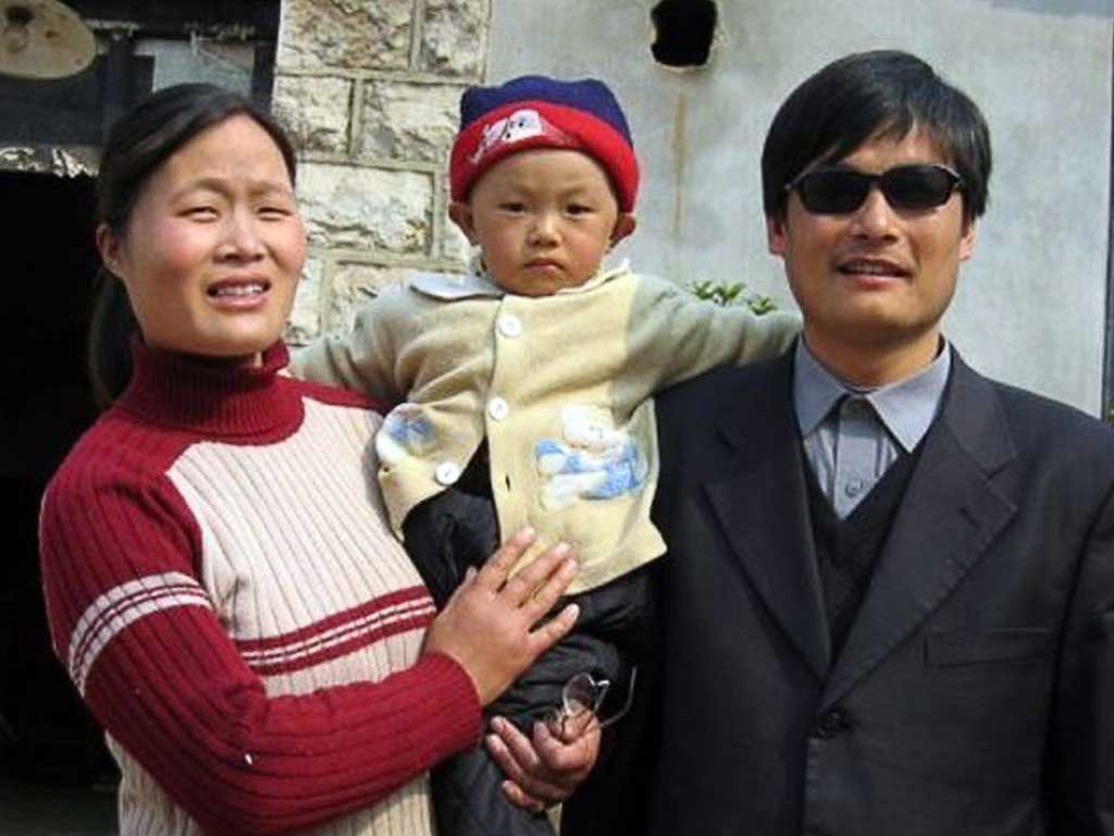 The dissident Chen Guangcheng, shown with his family