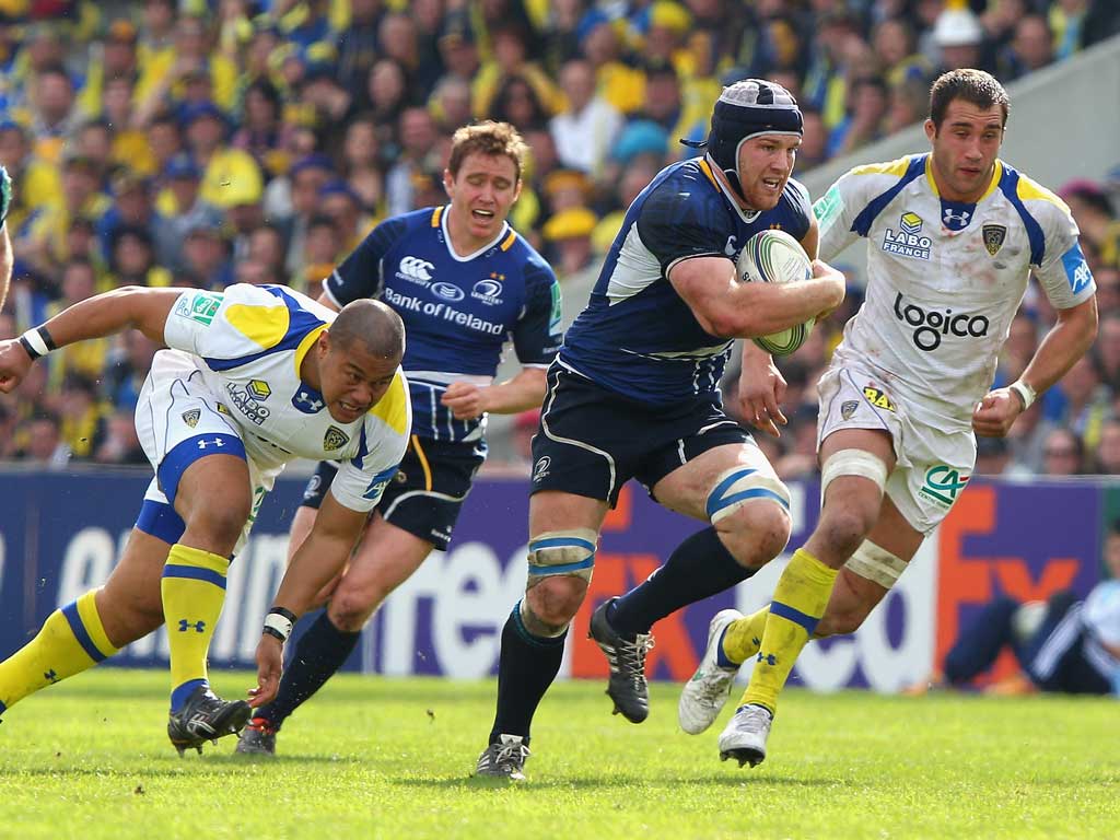 Leinster’s Sean O’Brien makes a break during the win over Clermont