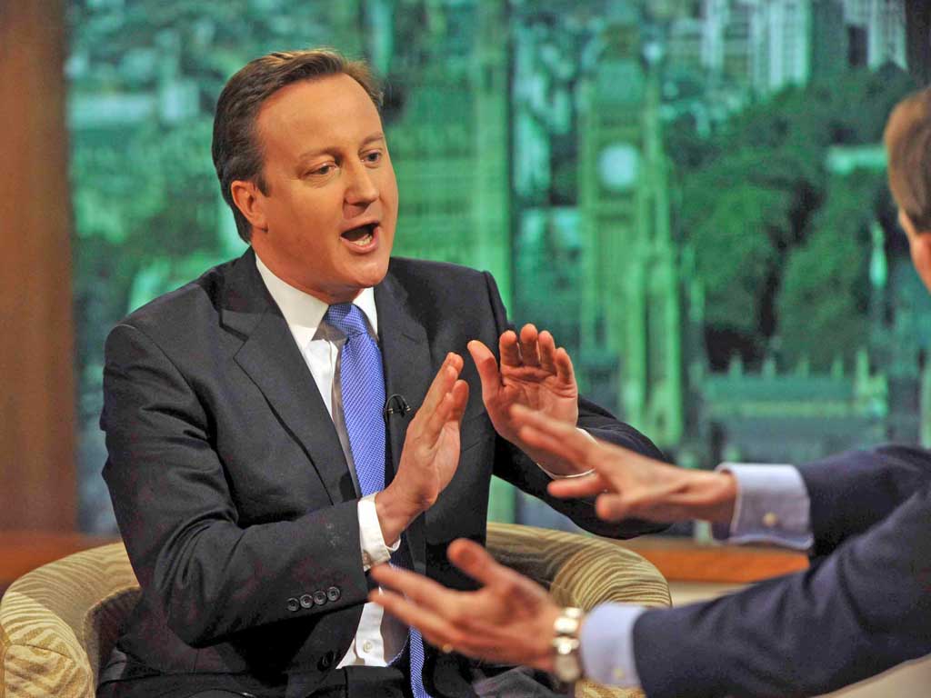 David Cameron appears on The Andrew Marr Show
on BBC1 yesterday
