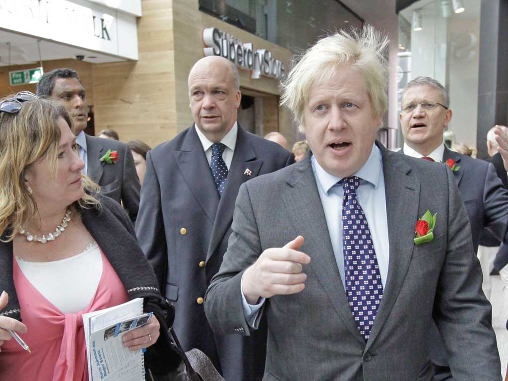 London mayoral candidate Boris Johnson on the
campaign trail