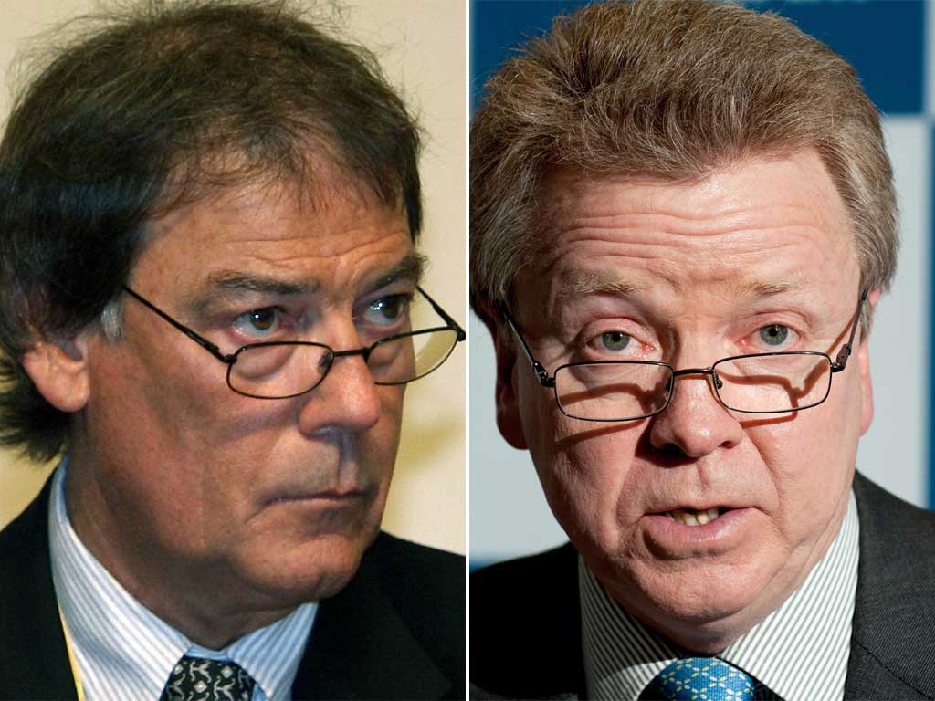 David Howman (left), of Wada, is at odds with the BOA chairman, Colin Moynihan, over the latter's stance on drugs cheats