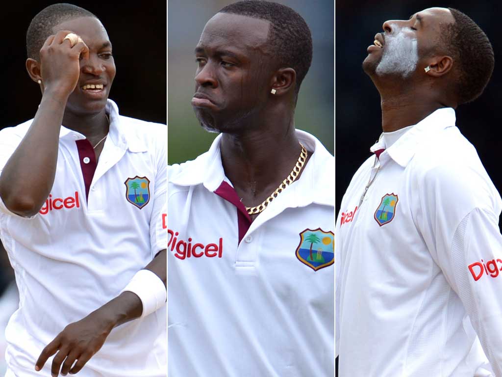 West Indian bowlers; Fidel Edwards, Kemar Roach and Shane Shillingford