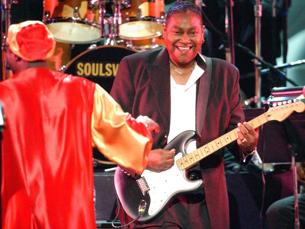 Pitts, right, on stage with Isaac Hayes in Memphis in 2003; the two worked together for nearly 40 years
