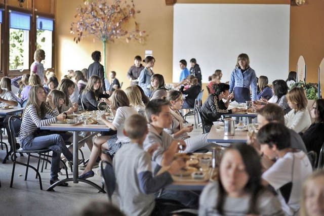A school lunch in France