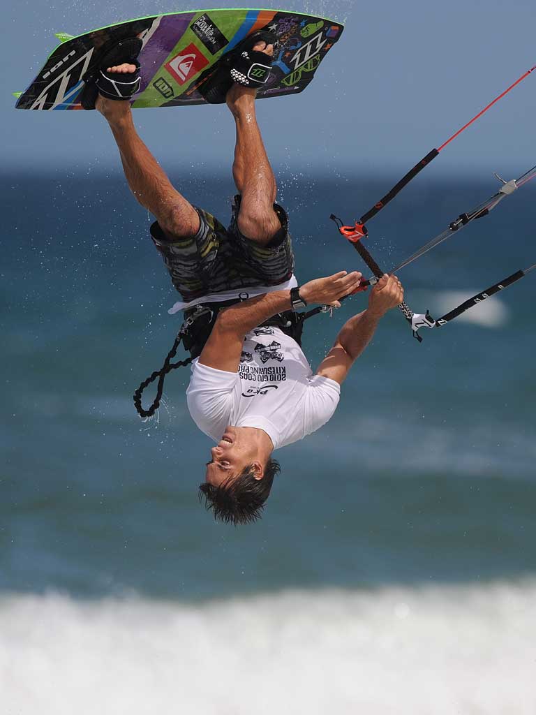 Kitesurfing (pictured) as a racing event is still developing a comprehensive world programme
