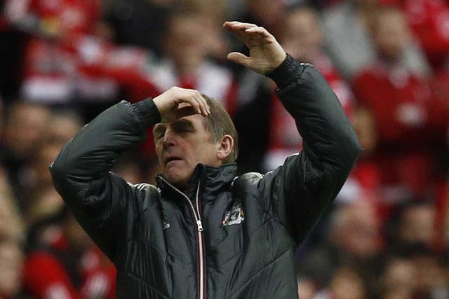 A loser's pain: Kenny Dalglish sees his Liverpool side enjoy little luck as a second-half revival proves insufficient