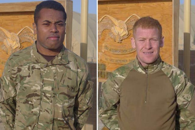 Ratu Manasa Silibaravi, 32 , originally from Fiji (left) and Corporal Andrew Steven Roberts,32 , from Middlesbrough, both of 23 Pioneer Regiment The Royal Logistic Corps, who were killed in southern Afghanistan yesterday