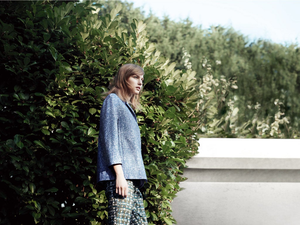 Blue printed jacket £89, cosstores.com