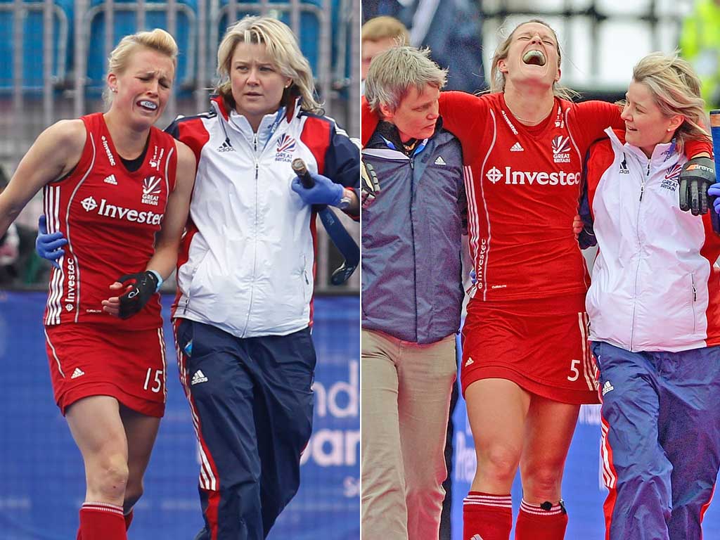 Alex Danson (left) and Crista Cullen both suffered painful ends to yesterday’s match
