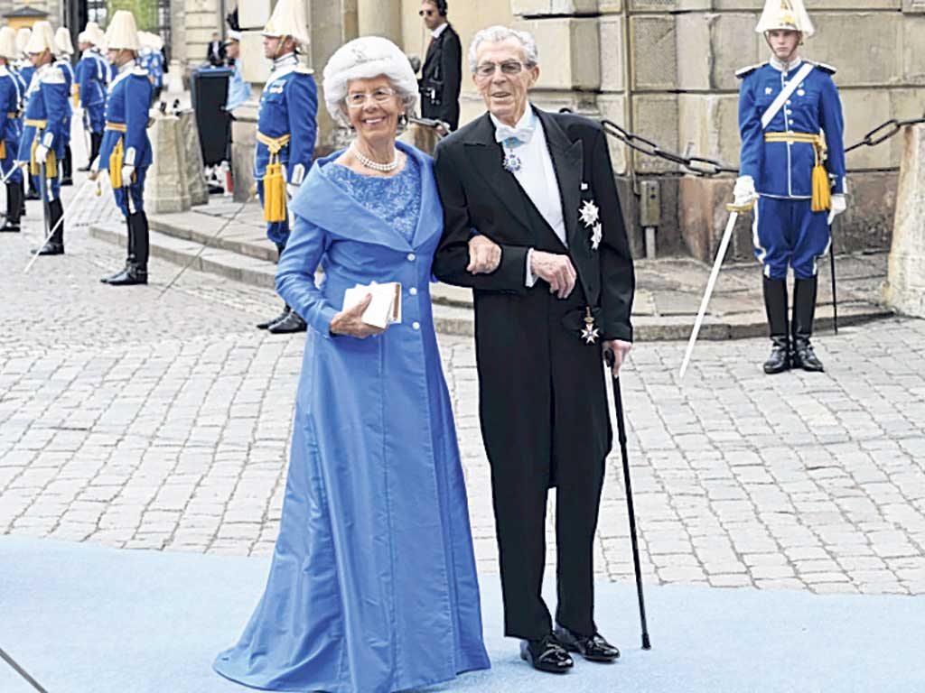 Bernadotte and his second wife, Gunilla, in Stockholm in 2010