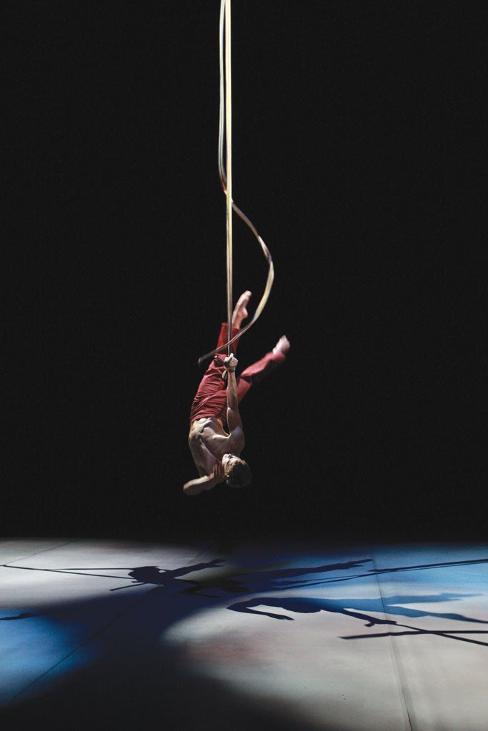 The acrobatics come from the Australian circus company Circa