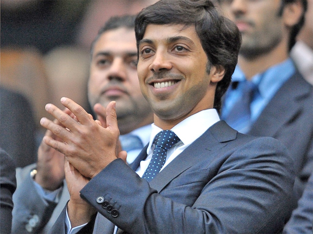 Manchester City owner Sheikh Mansour bin Zayed al-Nahyan may tomorrow attend only his second game since buying the club in 2008