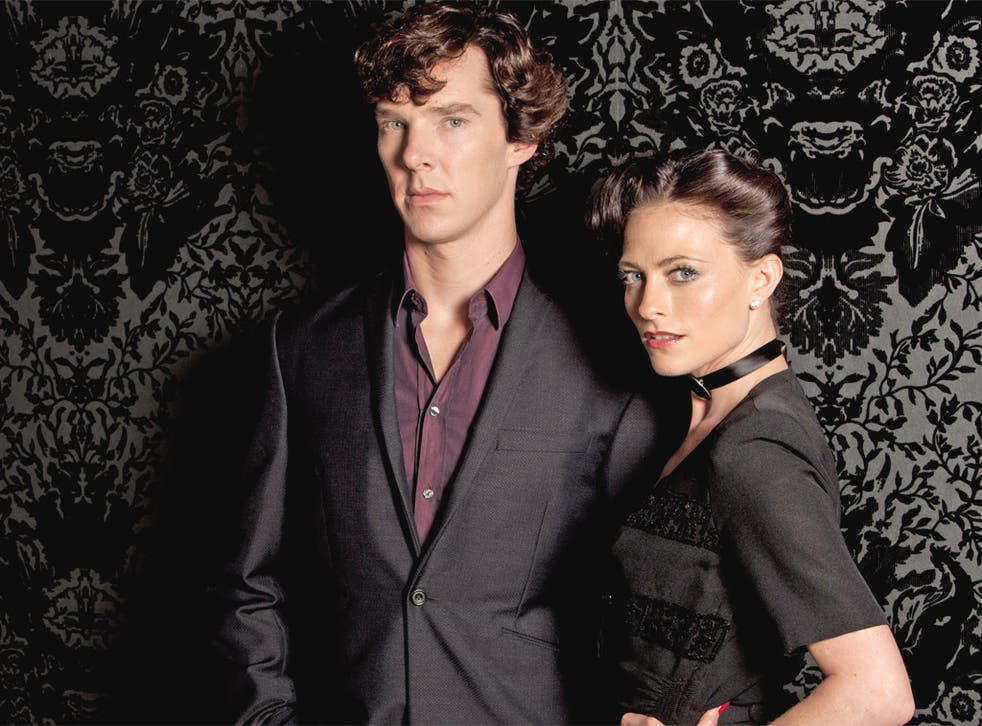 Lara Pulver with Benedict Cumberbatch as Sherlock